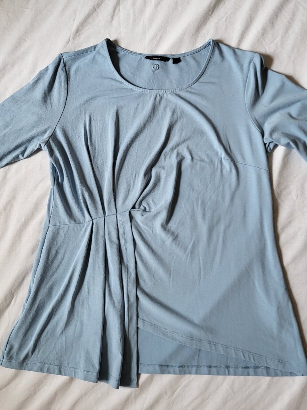 Betabrand Top Shirt Women's Large Blue Office Casual Comfort